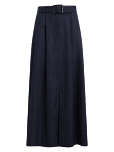 Image of sale on The Gabby Pinstriped Belted Maxi Skirt