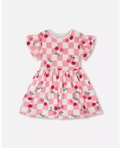 Image of sale on Toddler Girls Cotton Jersey Dress Printed Cherries