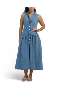 Image of sale on Sleeveless Button Up Collared Dress