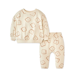 Image of sale on 2pc Toast Graphic Modal French Terry Sweatshirt and Pants Set 3-24m
