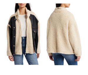 Image of sale on High Pile Fleece & Denim Trucker Jacket