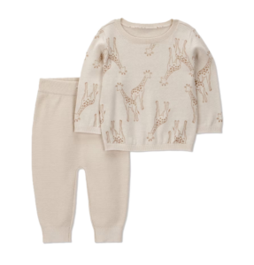 Image of sale on Baby 2pc Giraffe Sweater and Jogger Pants Set
