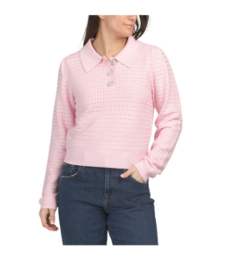 Image of sale on Jewel Buttoned Sweater Knit Polo