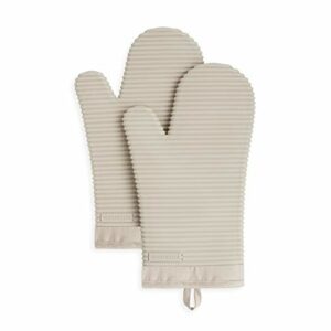 Image of sale on Kitchenaid Ribbed Soft Silicone Oven Mitt 2-pack Set, 7.5″x13″