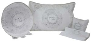 Image of sale on Pesach Set Brocade – 4 Pc with Plastic Matzah Cover, Pillow Case, Afikoman Bag and Towel