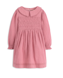 Image of sale on Kids’ Smocked Long Sleeve Cotton Gauze Dress