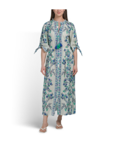 Image of sale on Tie Sleeve Button Down Midi Dress