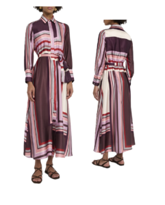 Image of sale on Herminia Geometric Stripe Maxi Shirtdress