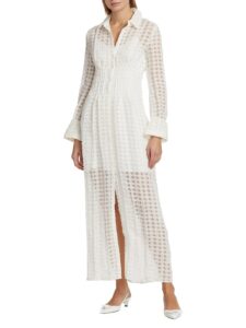 Image of sale on Pernille Linen-blend Checkered Maxi Dress