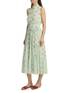 Image of sale on Thebez Printed Chiffon Sleeveless Midi-dress