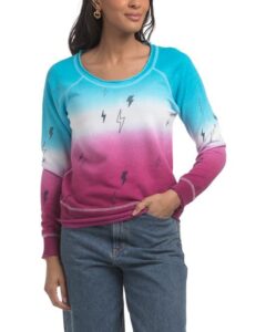 Image of sale on Linen Blend Lightning Bolt French Terry Pull over Top