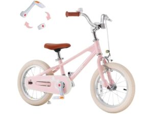 Image of sale on Royalbaby Ez Kids Bike,14 Inch Convertible Balance to Pedal Bike for Boys & Girls,beginner Bicycle for Ages 3-5 Years,pink