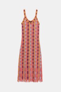 Image of sale on Long Fringed Knit Dress