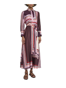Image of sale on Herminia Geometric Stripe Maxi Shirtdress