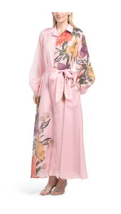 Image of sale on Long Sleeve Floral Shirt Dress