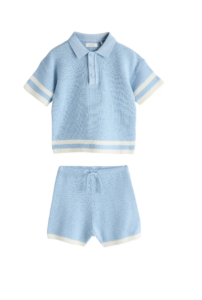 Image of sale on Stripe Polo Sweater & Shorts Set