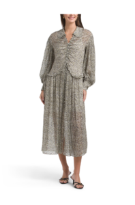Image of sale on Silk Blend Fleur Ruffle Dress