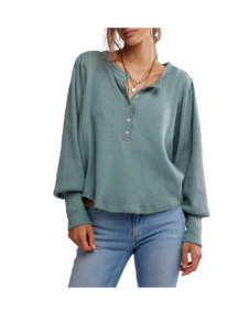 Image of sale on Quinn Rib Henley Top