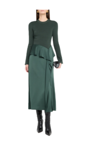Image of sale on Ornella Draped Mixed Media Midi Dress