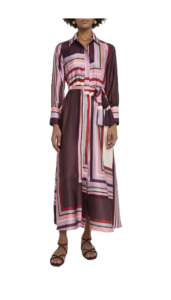 Image of sale on Herminia Geometric Stripe Maxi Shirtdress