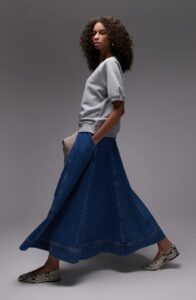 Image of sale on Full Denim Maxi Skirt