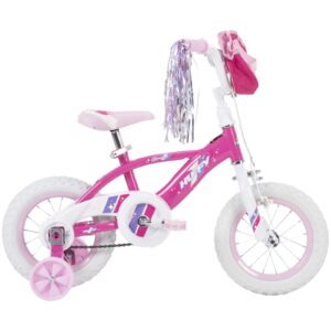 Image of sale on Huffy 12” Glimmer Kids’ Bike, Ez Build, Fits Riders 37”-42”, Pink, Youth, Girls