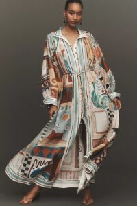 Image of sale on AlÉmais Michelle Long-sleeve Linen Shirtdress