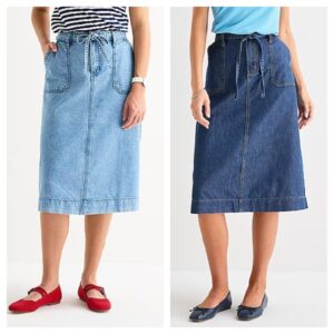Image of sale on Womens High Rise Midi A-line Skirt
