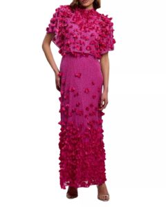 Image of sale on Crystal Applique Angel Sleeve Maxi Dress