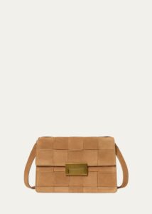 Image of sale on Delphine Woven Suede Crossbody Bag