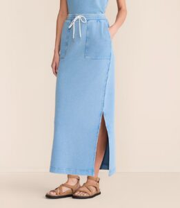 Image of sale on Lou & Grey Denim Washed Terrysoft Maxi Pocket Skirt