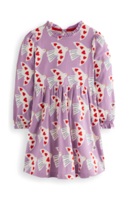 Image of sale on Kids’ Love Birds Print Long Sleeve Cotton Jersey Dress