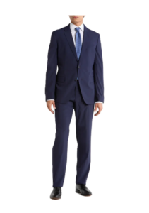 Image of sale on Huge Slim Fit Navy Stretch Wool Blend Suit
