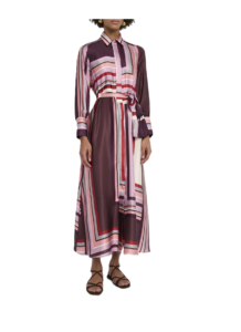 Image of sale on Herminia Geometric Stripe Maxi Shirtdress