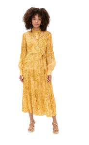 Image of sale on Midi Tiered Dress with Self Tie Belt and Slip