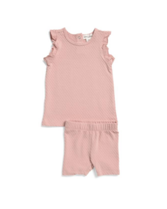 Image of sale on Infant Girls 2pc Textured Ruffle Top and Shorts Set