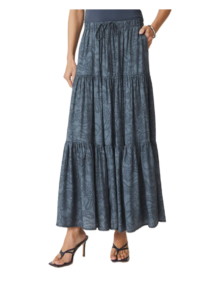 Image of sale on Iris Paisley Tiered Maxi Skirt