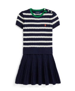 Image of sale on Kids’ Short Sleeve Cable Knit Sweater & Skirt Set Size 2-6