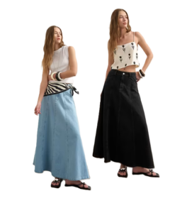 Image of sale on Denim Seamed Circle Skirt