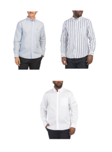 Image of sale on Poplin Texture Striped Long Sleeve Shirt