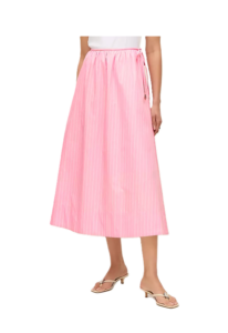 Image of sale on Striped Tie Waist Midi Skirt