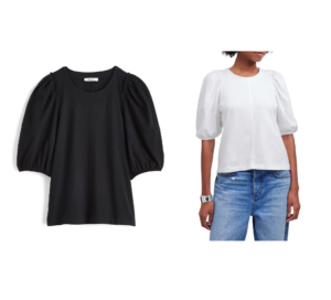 Image of sale on Puff Sleeve Cotton T-shirt