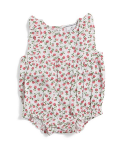 Image of sale on Infant Girls Petite Petals Twill Ruffled Romper 0-24m