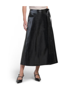 Image of sale on Beatrice Faux Leather Wrap Skirt