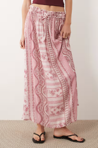 Image of sale on Cheesecloth Maxi Circle Skirt in Tile Print