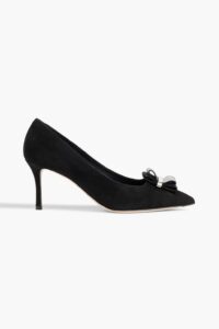 Image of sale on Winnie 70 Crystal-embellished Suede Pumps