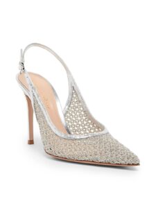 Image of sale on Itaca 95mm Silk & Leather Stiletto Pumps