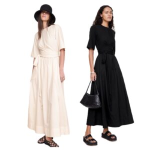 Image of sale on Cotton Poplin + Jersey Twisted Maxi Dress