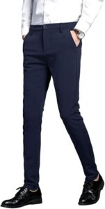 Image of sale on Plaid&plain Men’s Stretch Dress Pants Slim Fit Skinny Suit Pants