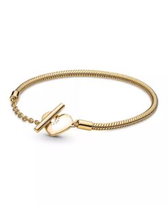 Image of sale on Moments Heart T-bar Snake Chain Bracelet